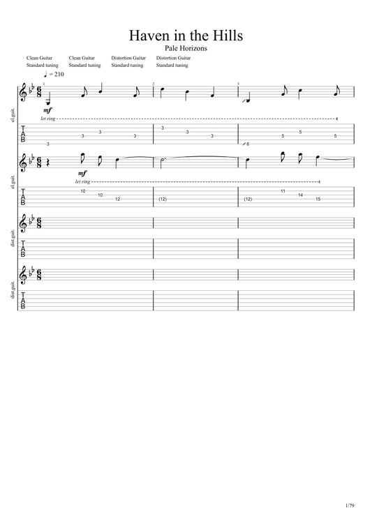 "Haven in the Hills" Official Guitar Transcription