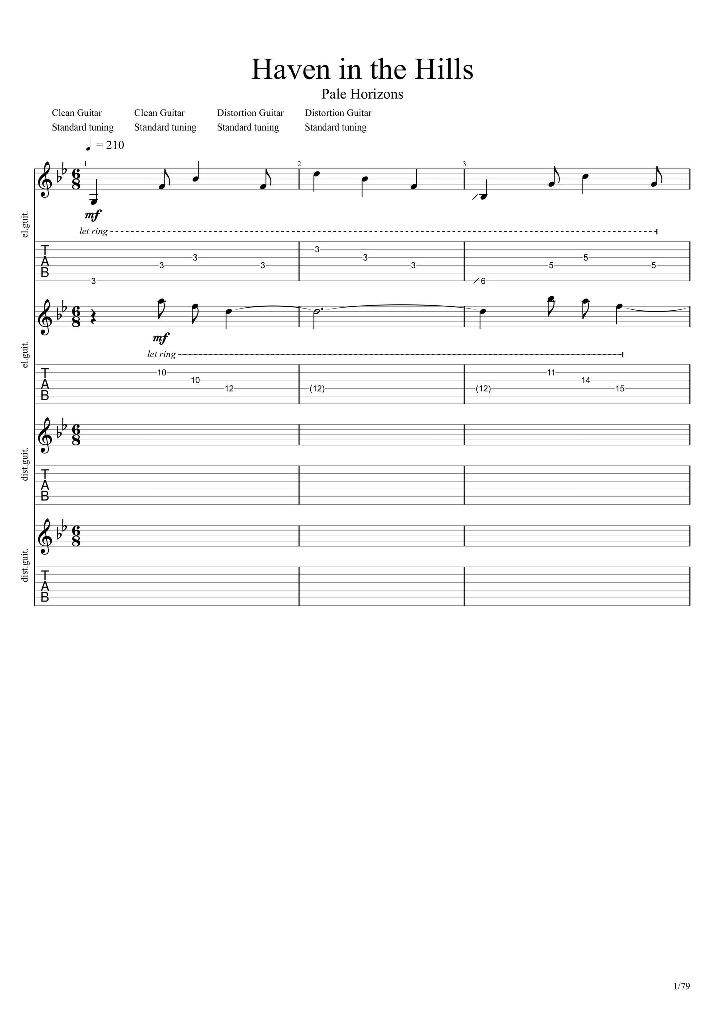 "Haven in the Hills" Official Guitar Transcription